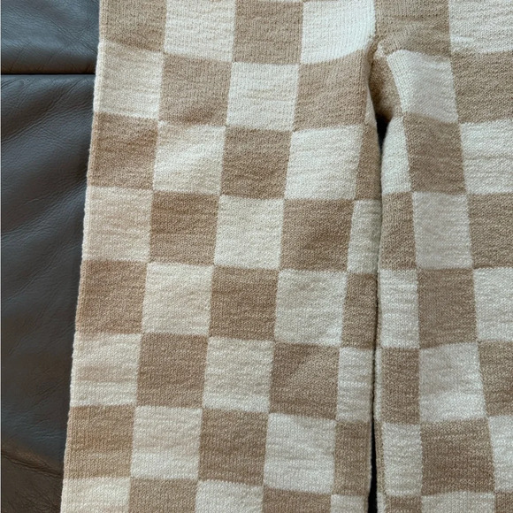 Belle the Label Checkered Knit Crop Top and Pant in Sand - Picture 10 of 14